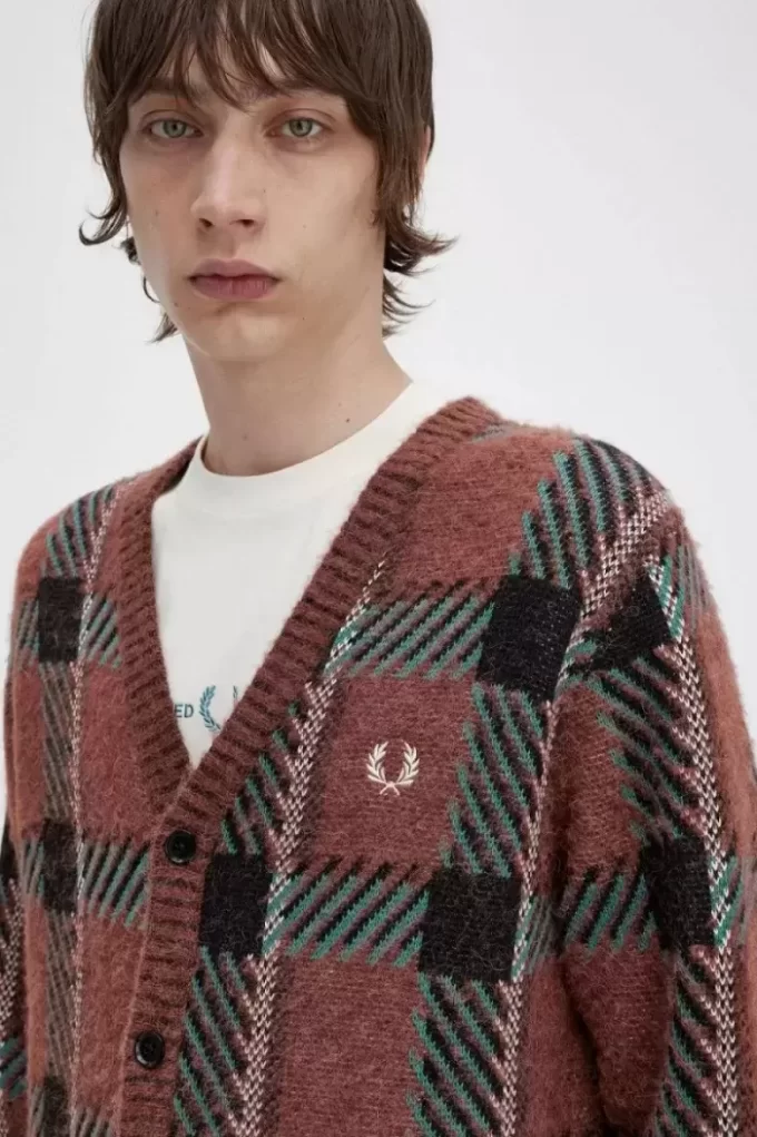 Glitch Tartan Herren-Cardigan