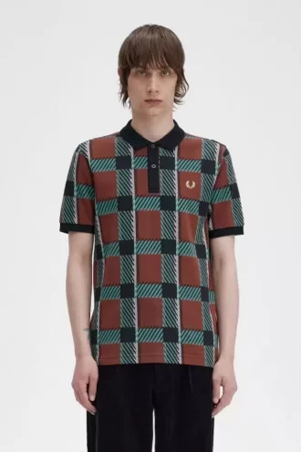 Glitch Tartan Herren-Poloshirt