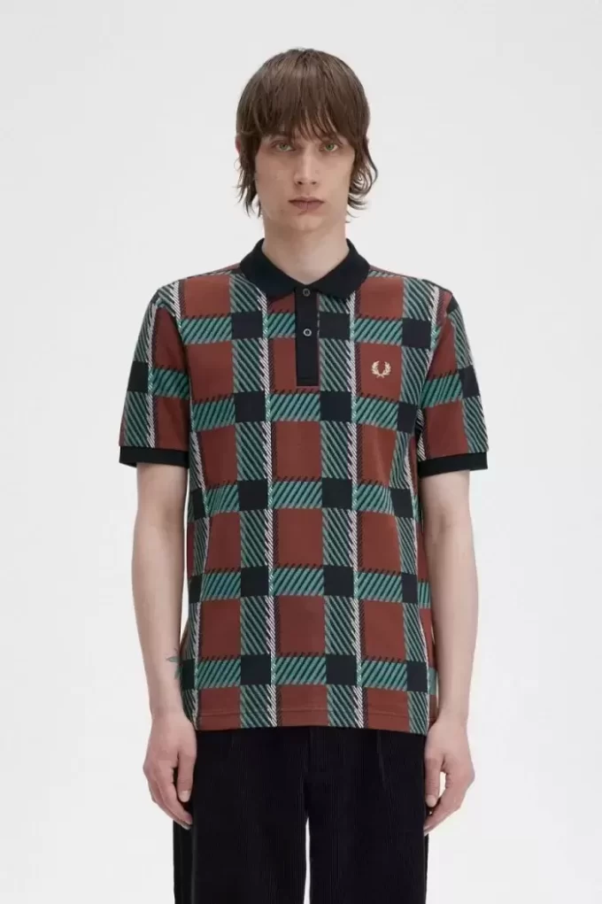 Glitch Tartan Herren-Poloshirt