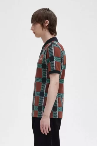 Glitch Tartan Herren-Poloshirt