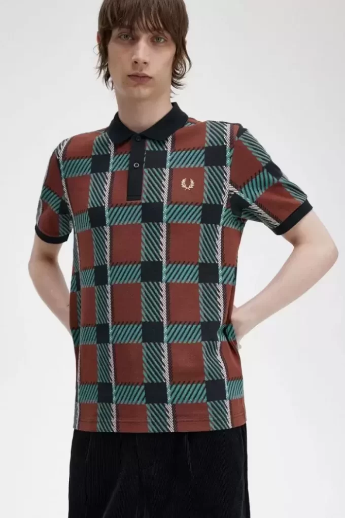 Glitch Tartan Herren-Poloshirt