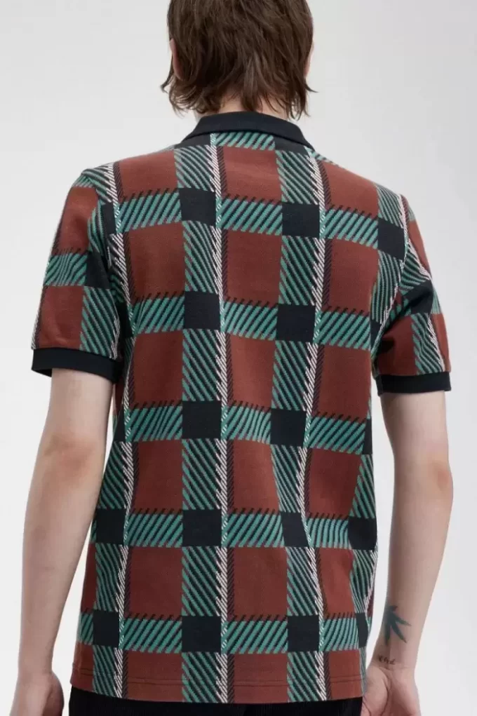 Glitch Tartan Herren-Poloshirt