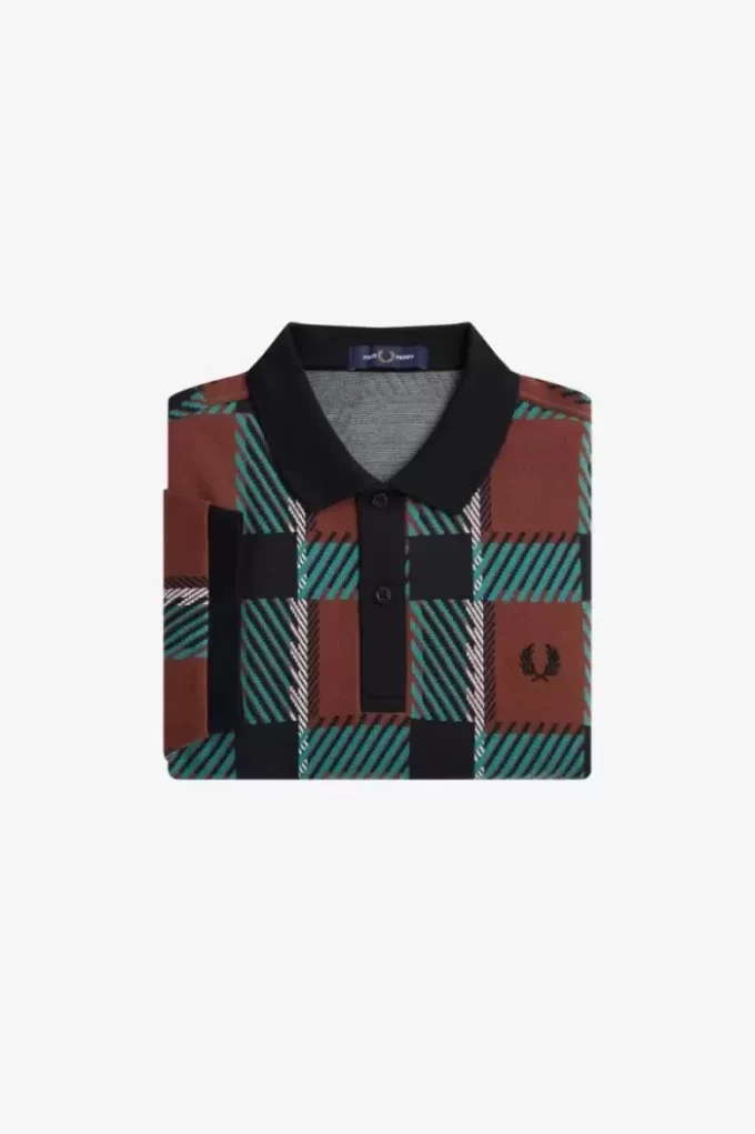 Glitch Tartan Herren-Poloshirt