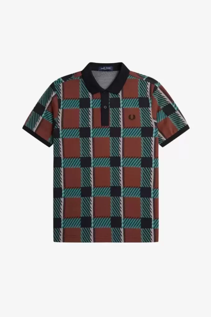 Glitch Tartan Herren-Poloshirt
