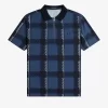 Glitch Tartan Herren-Poloshirt mit Reißverschluss