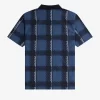 Glitch Tartan Herren-Poloshirt mit Reißverschluss