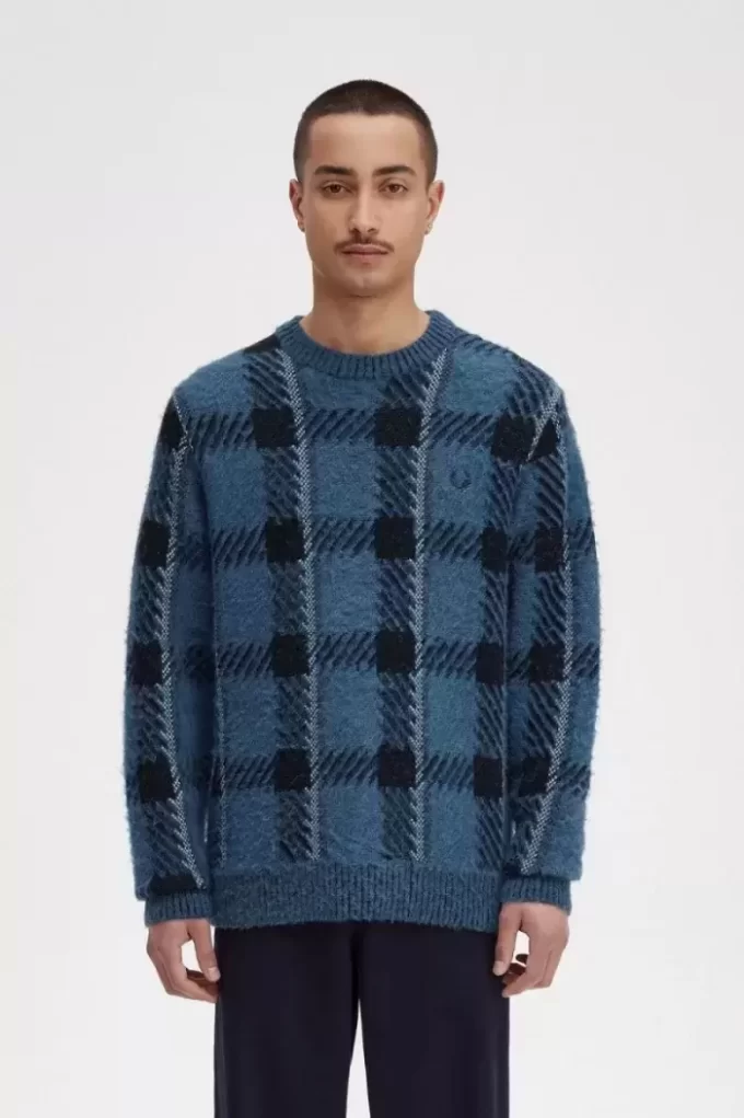 Glitch Tartan Herrenpullover