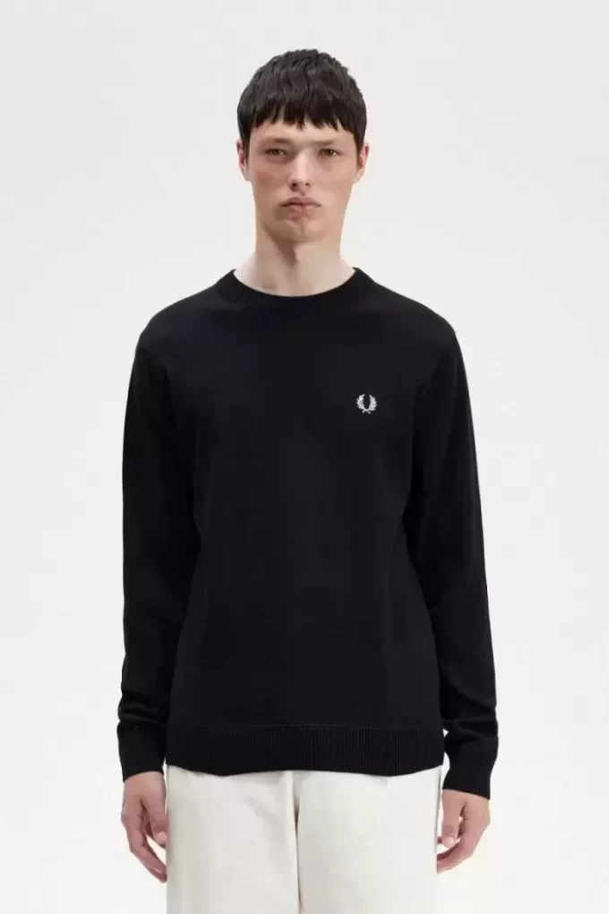 Grafischer Lorbeerkranz-Herrenpullover