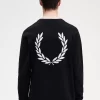 Grafischer Lorbeerkranz-Herrenpullover