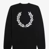 Grafischer Lorbeerkranz-Herrenpullover