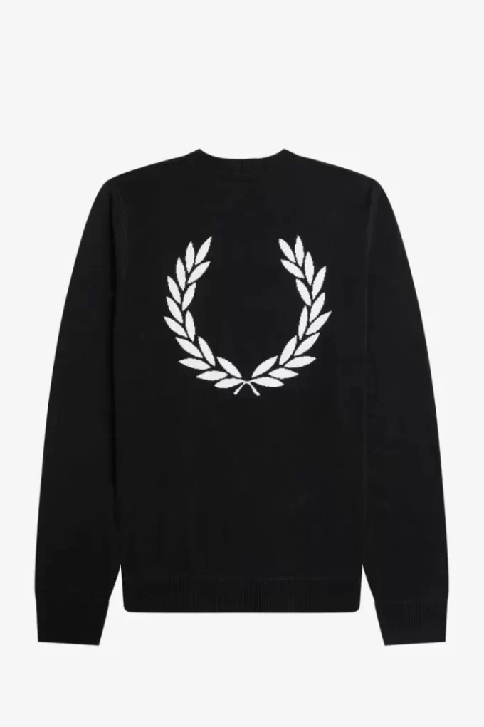 Grafischer Lorbeerkranz-Herrenpullover