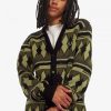 Grober Jacquard-Cardigan