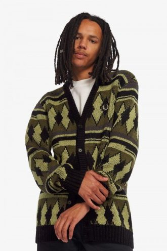 Grober Jacquard-Cardigan