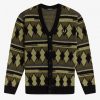 Grober Jacquard-Cardigan