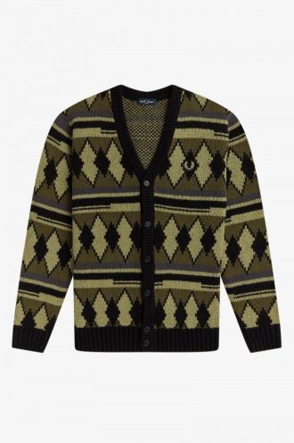 Grober Jacquard-Cardigan