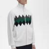 Herren-Cardigan mit Diamant-Intarsienmuster