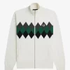 Herren-Cardigan mit Diamant-Intarsienmuster