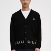Herren-Cardigan mit Lorbeerkranzbesatz