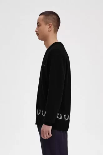 Herren-Cardigan mit Lorbeerkranzbesatz
