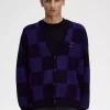 Herren-Cardigan mit Schachbrettmuster