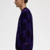 Herren-Cardigan mit Schachbrettmuster