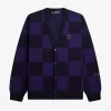 Herren-Cardigan mit Schachbrettmuster