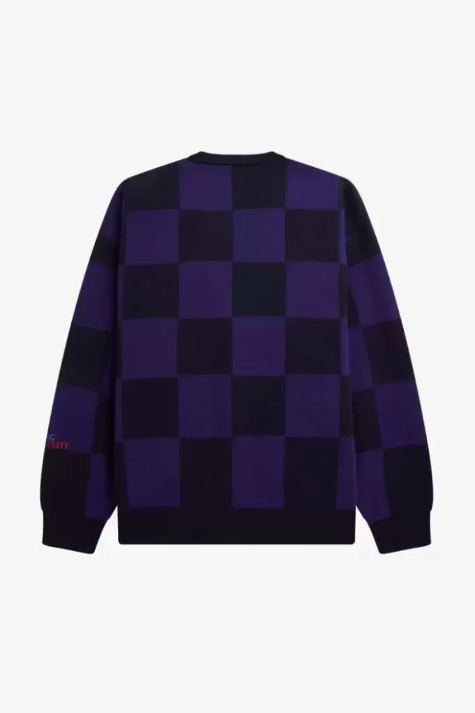 Herren-Cardigan mit Schachbrettmuster