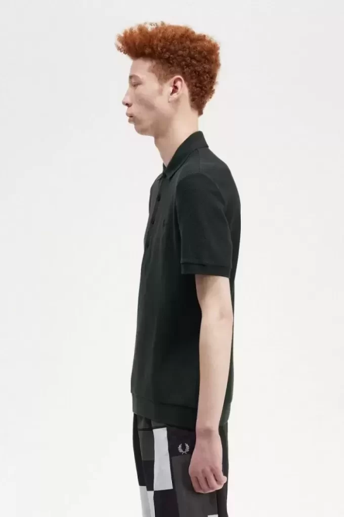 Herren-Poloshirt aus Baumwolle mit Wabenmuster
