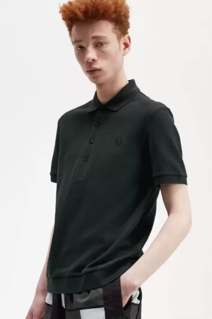 Herren-Poloshirt aus Baumwolle mit Wabenmuster