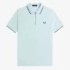 Herren-Poloshirt aus Crêpe-Piqué mit Reißverschluss