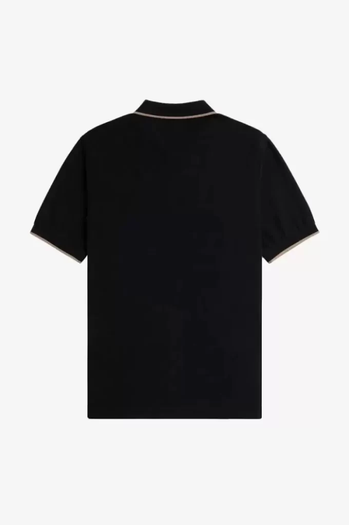 Herren-Poloshirt aus Crêpe-Piqué mit Reißverschluss