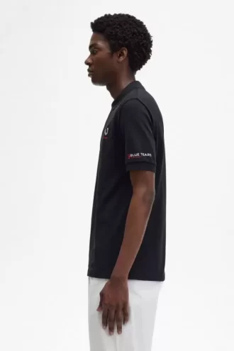 Herren-Poloshirt mit bedruckten Ärmeln