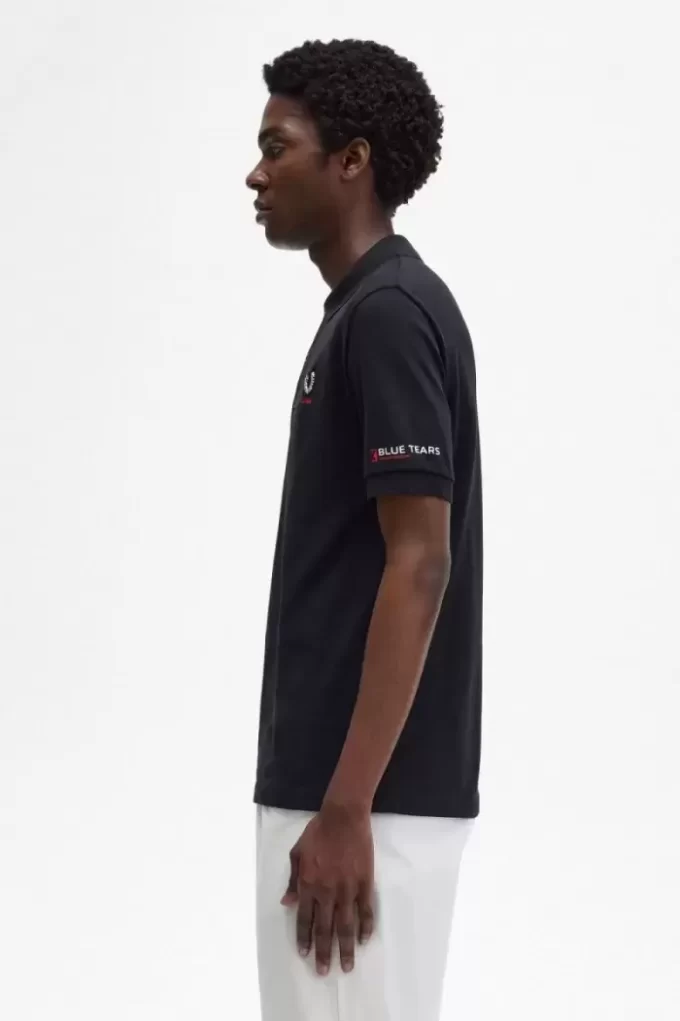 Herren-Poloshirt mit bedruckten Ärmeln