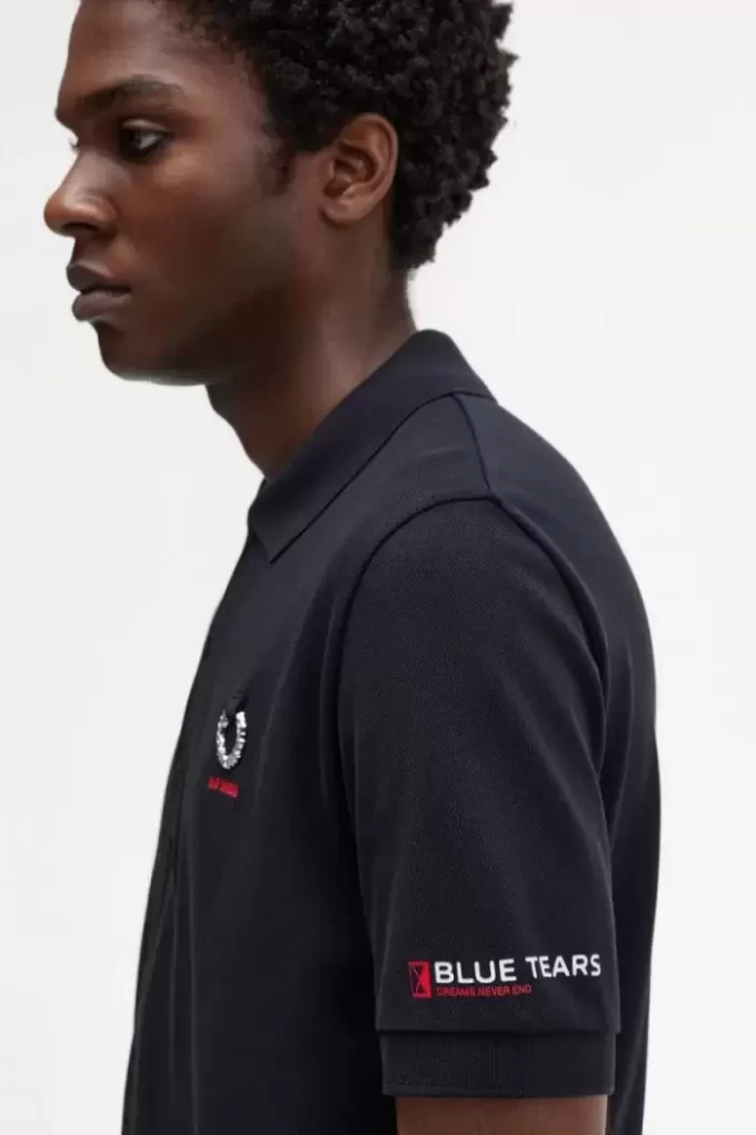 Herren-Poloshirt mit bedruckten Ärmeln