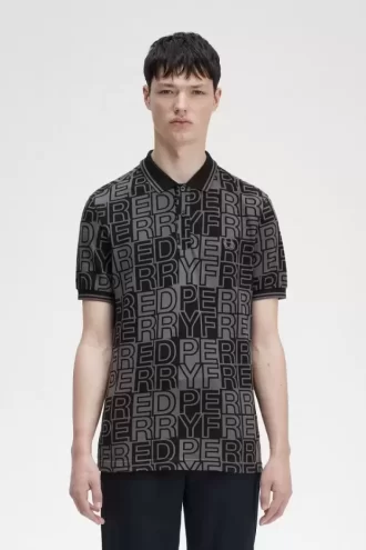 Herren-Poloshirt mit Blockgrafik