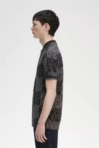 Herren-Poloshirt mit Blockgrafik