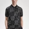 Herren-Poloshirt mit Blockgrafik