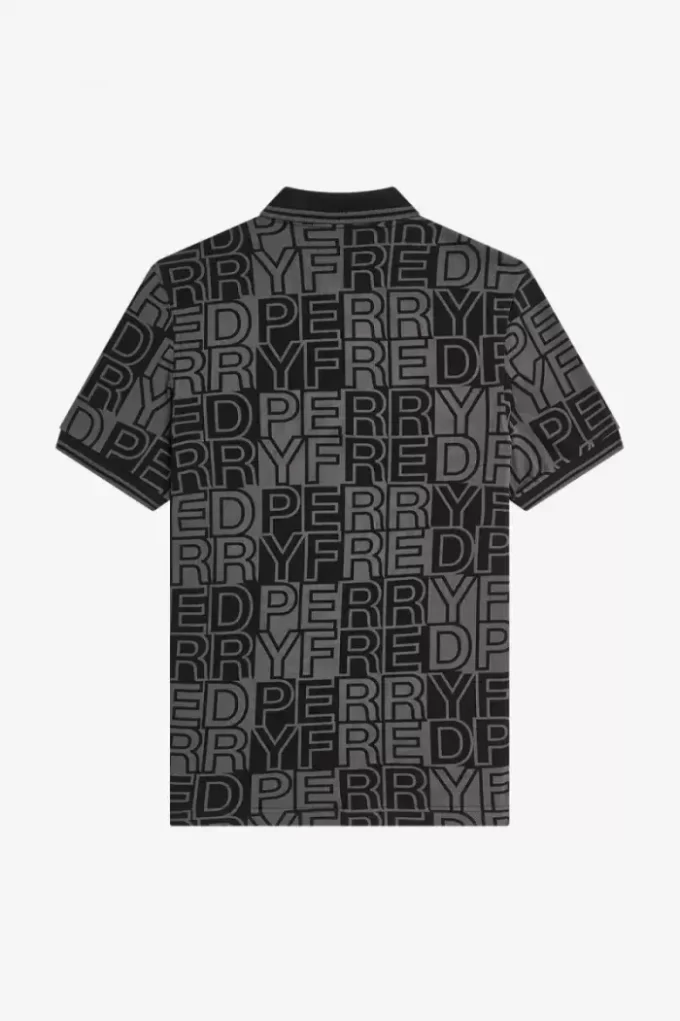 Herren-Poloshirt mit Blockgrafik