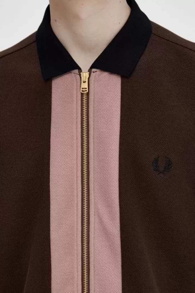 Herren-Poloshirt mit durchgehendem Reißverschluss