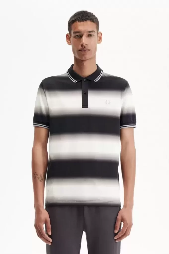 Herren-Poloshirt mit Farbverlaufsstreifen