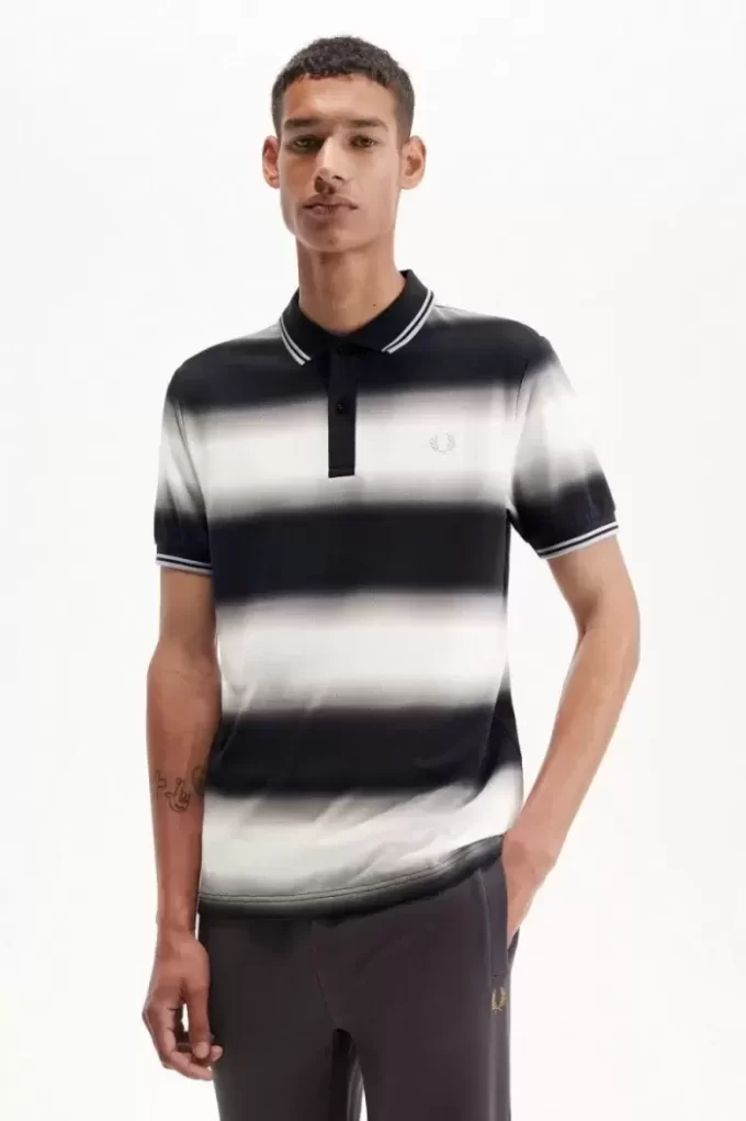 Herren-Poloshirt mit Farbverlaufsstreifen