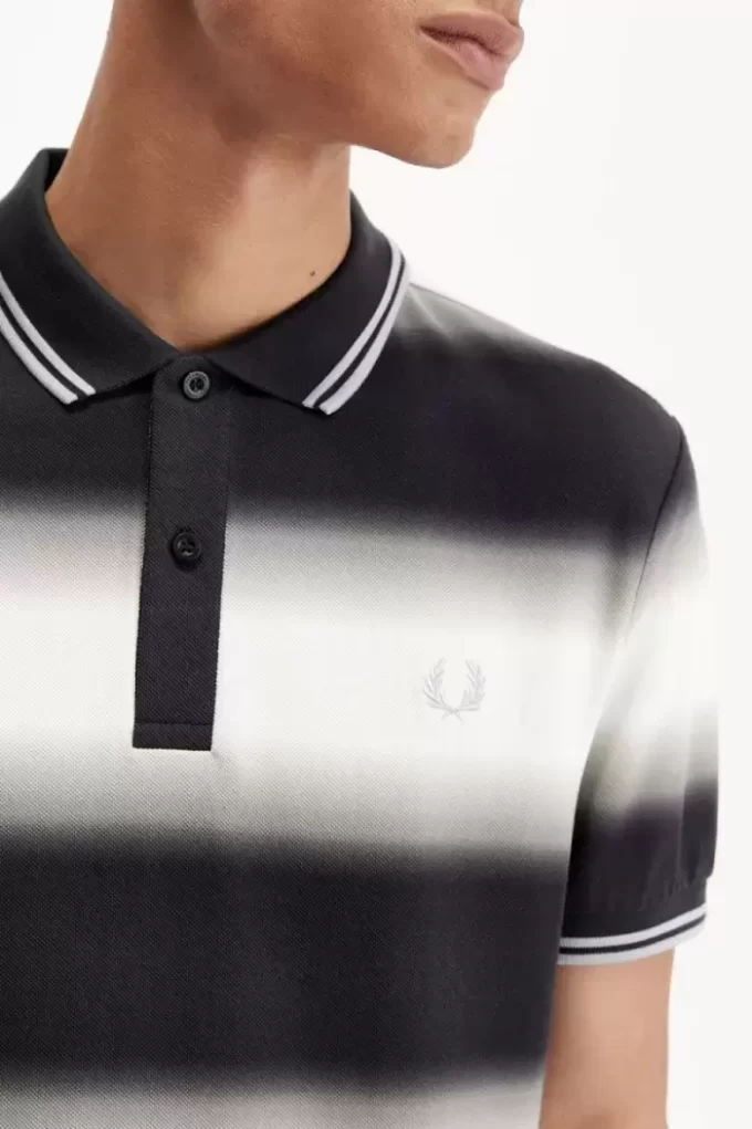 Herren-Poloshirt mit Farbverlaufsstreifen