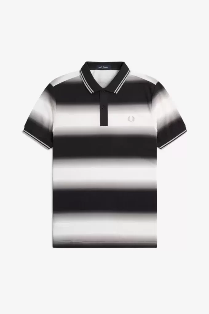 Herren-Poloshirt mit Farbverlaufsstreifen