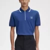 Herren-Poloshirt mit halbem Reißverschluss