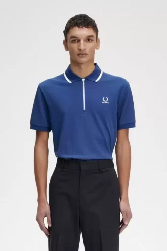 Herren-Poloshirt mit halbem Reißverschluss