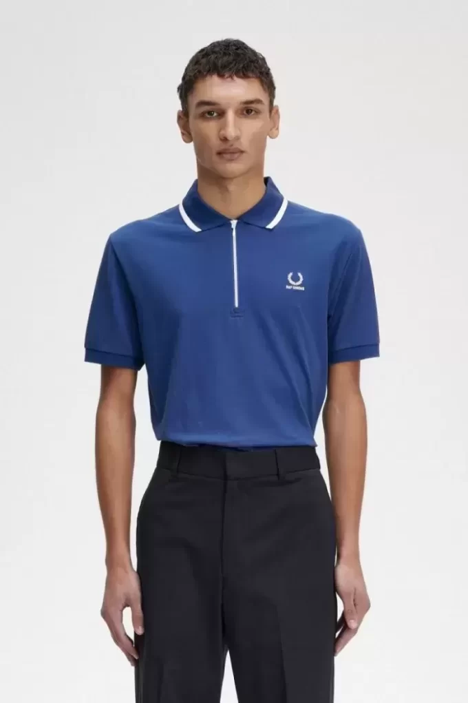 Herren-Poloshirt mit halbem Reißverschluss