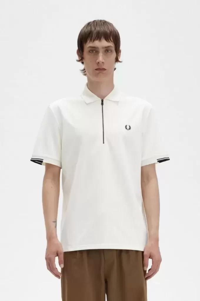 Herren-Poloshirt mit halbem Reißverschluss
