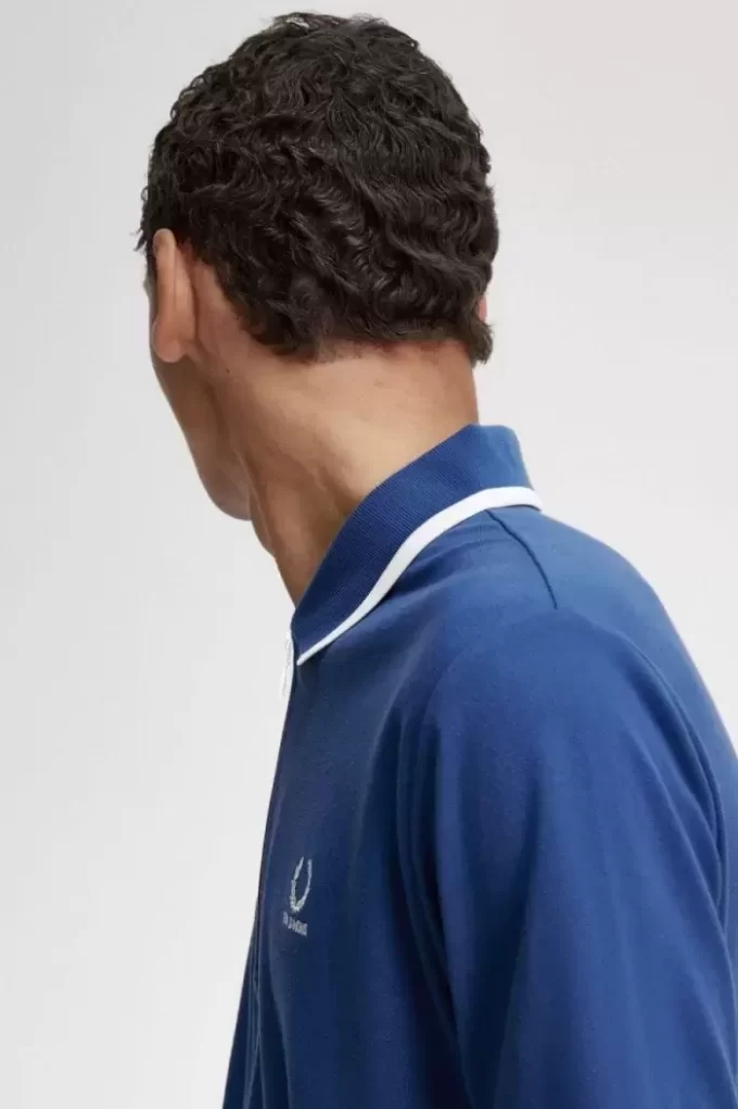 Herren-Poloshirt mit halbem Reißverschluss