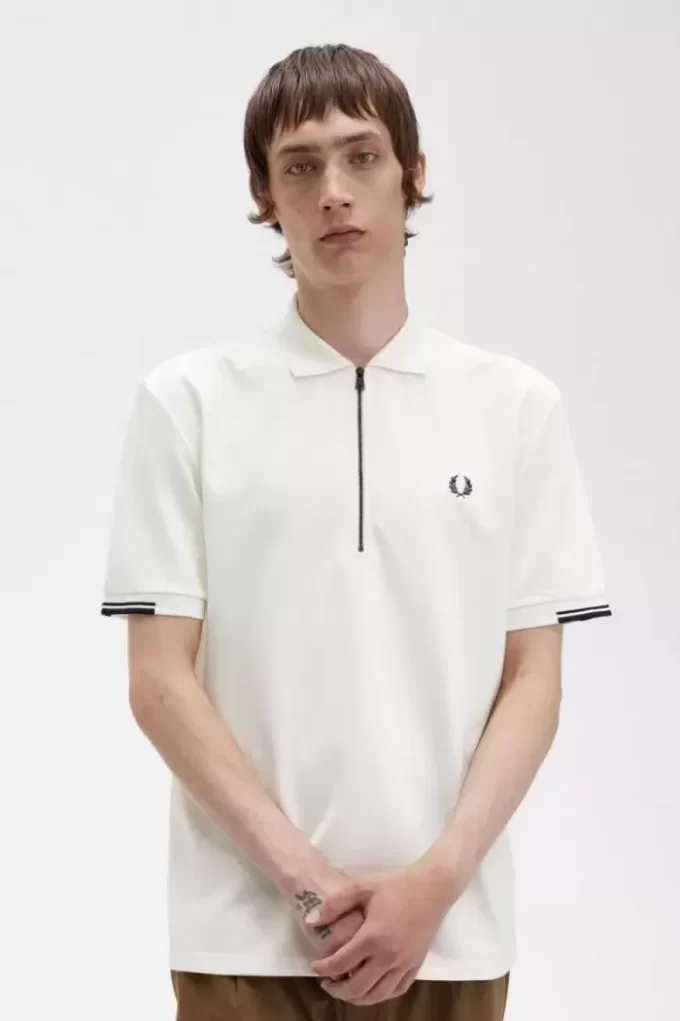 Herren-Poloshirt mit halbem Reißverschluss
