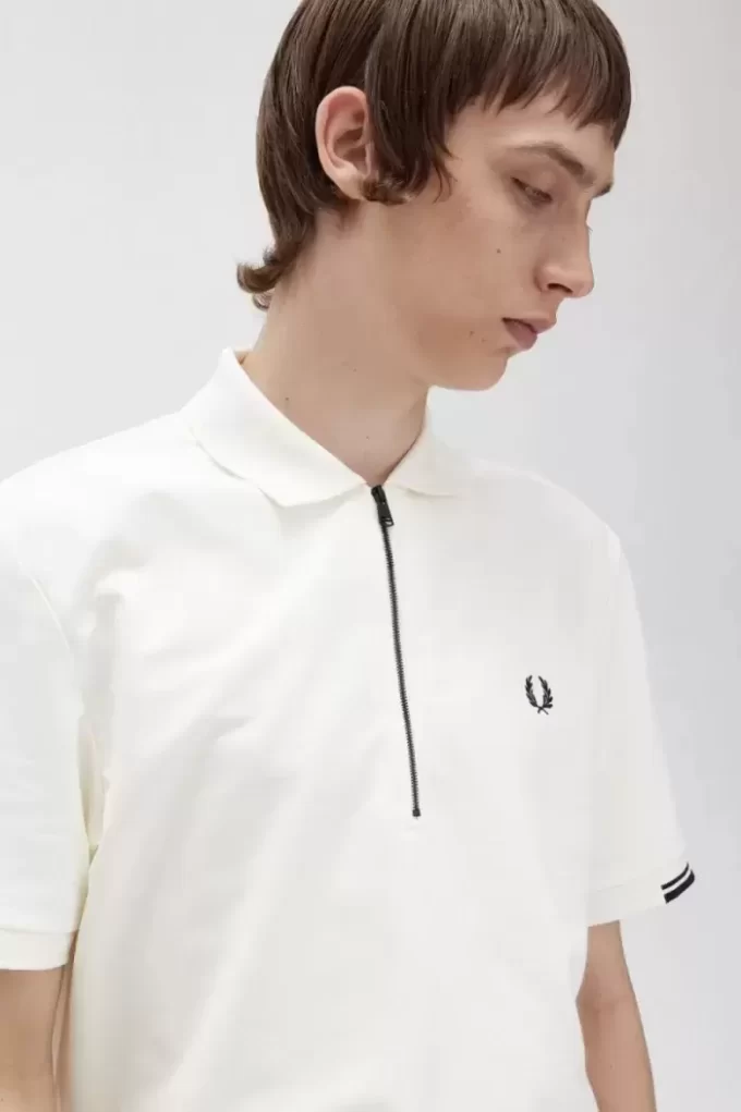 Herren-Poloshirt mit halbem Reißverschluss